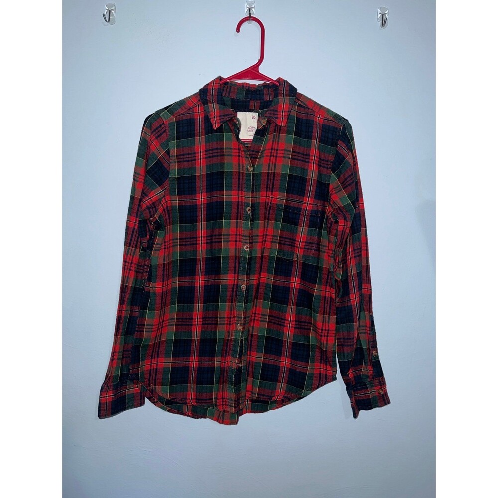 SO Women’s Plaid Button-Front Shirt